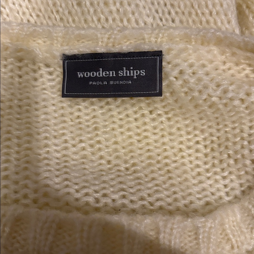 Wooden Ships Cream Women's Crew Neck Sweater - Picture 6 of 7